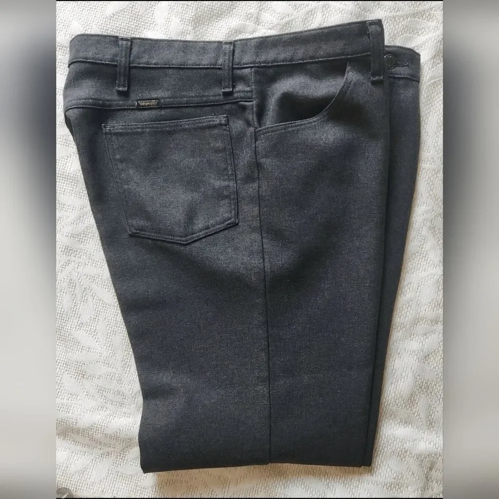 P31 Wrangler Mens Gray Polyester Trousers Size 38x29 NWOT